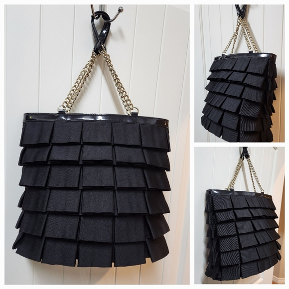 KATE SPADE Plisse Priti Ruffled Tote Patent Leather handles - Picture 11 of 16